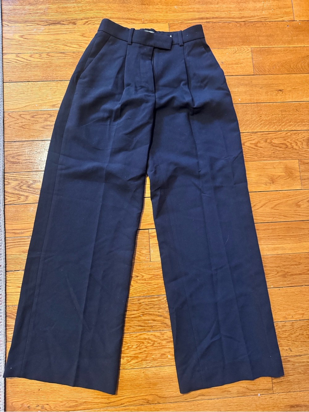 Curve Love A&F Harper Tailored Ultra-Wide Leg Pant Black Trousers 23 waist 00 - Picture 2 of 6